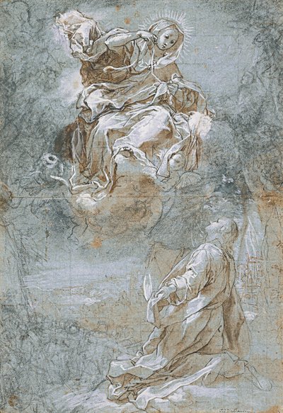 El Milagro del Cinturón Sagrado (recto), c. 1600-1610 de Federico Barocci